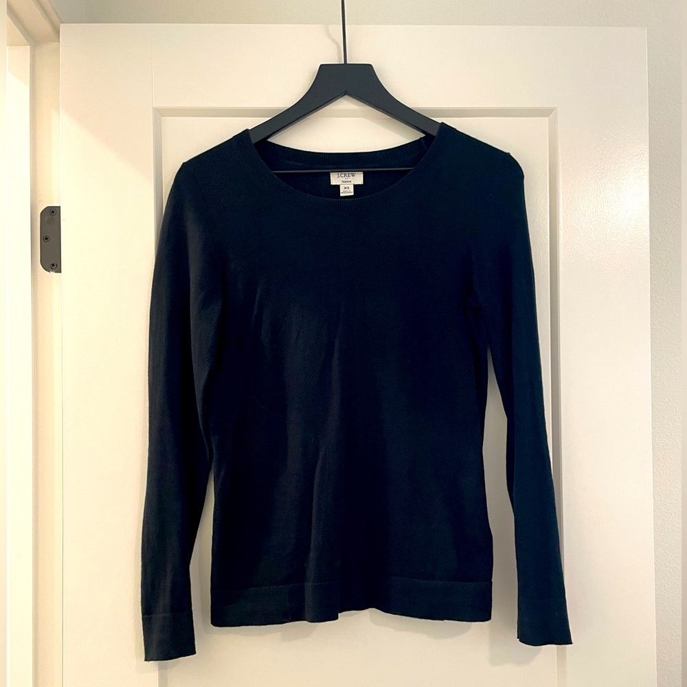 Women’s J Crew Black Long Sleeve Teddy Sweater SizeXS